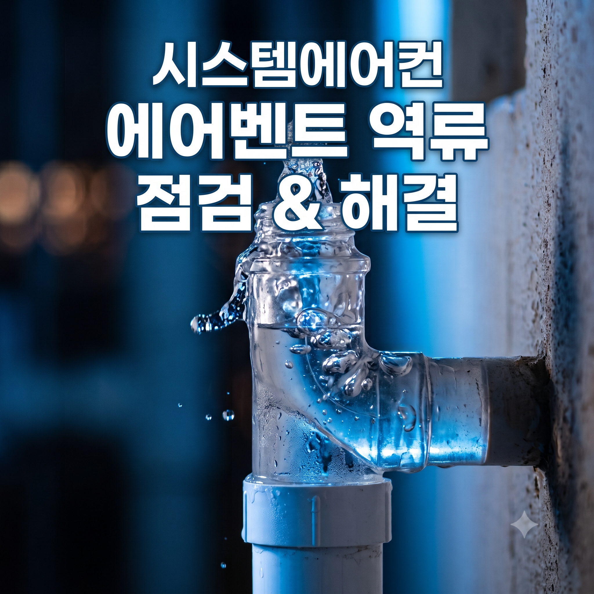 천장형 시스템에어컨 에어벤트 역류 점검과 해결 안내 이미지